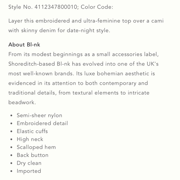 ANTHROPOLOGIE ⭐️ Blank embroidered blouse - Picture 6 of 12